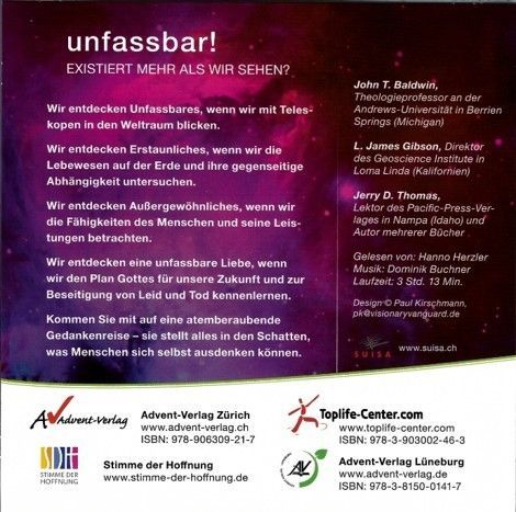 Advent-Verlag GmbH-HB: unfassbar (1 MP3-CD)_3620509_