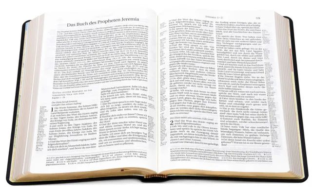 CLV Christliche Literatur-Verbreitung-Bibel, Schlachter 2000, Standard, Kalbsleder schwarz, Goldschnitt_2441235_
