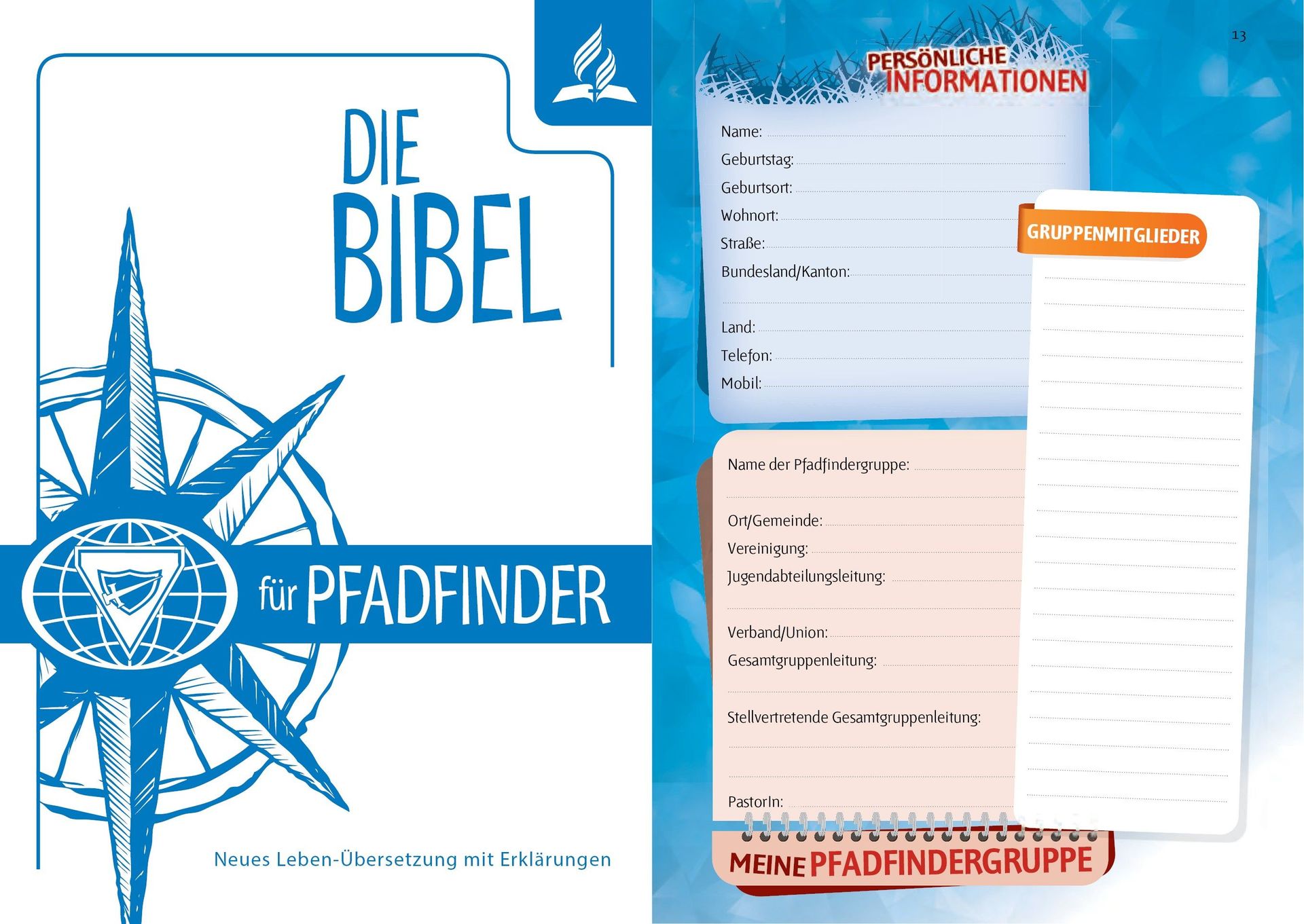 Editorial Safeliz S.L.-Bibel, Neues Leben, Pfadfinder, Taschen, pink-gelb_2422596_